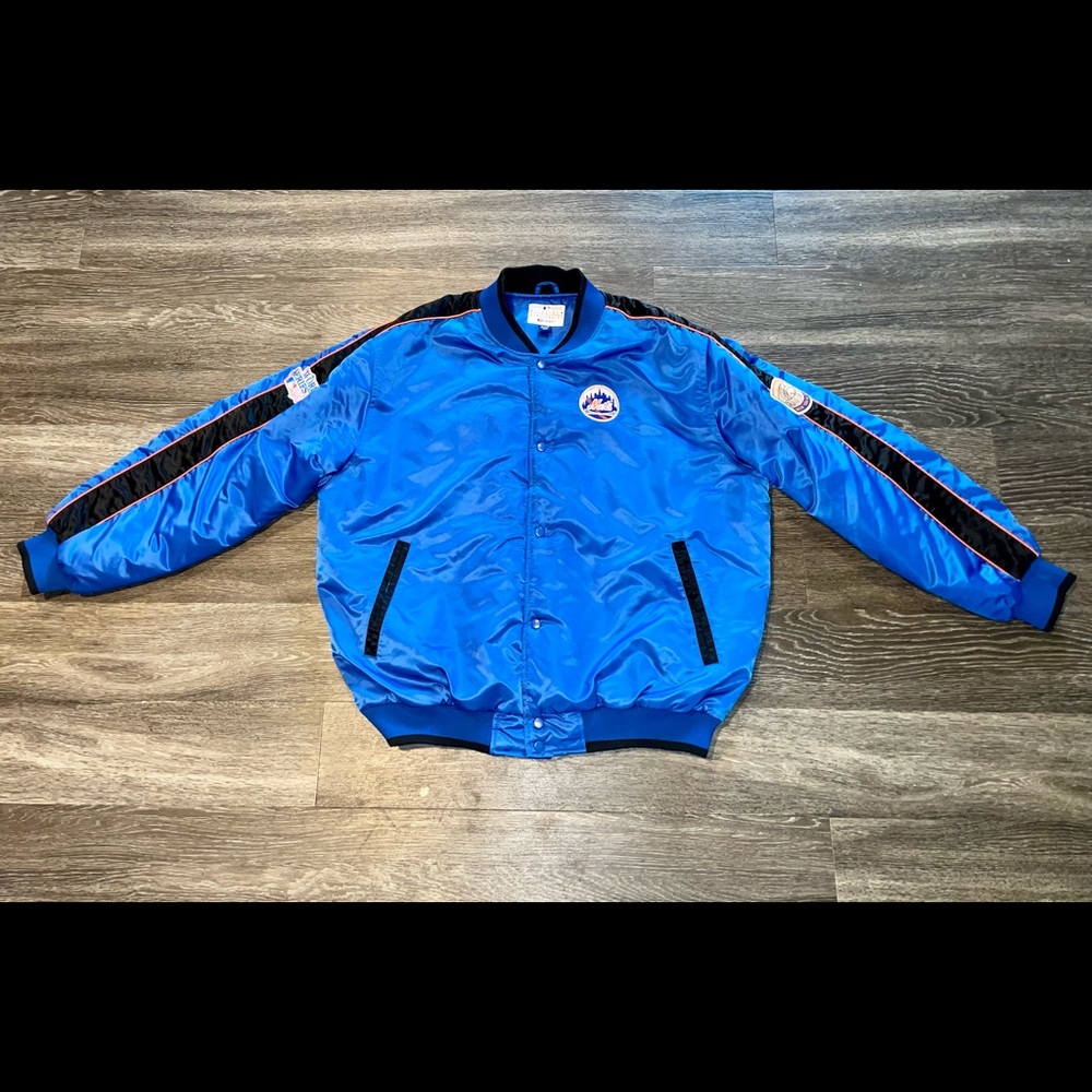 Vintage New York Mets Jacket Size XL With World Series Patches NWT 1969/1986